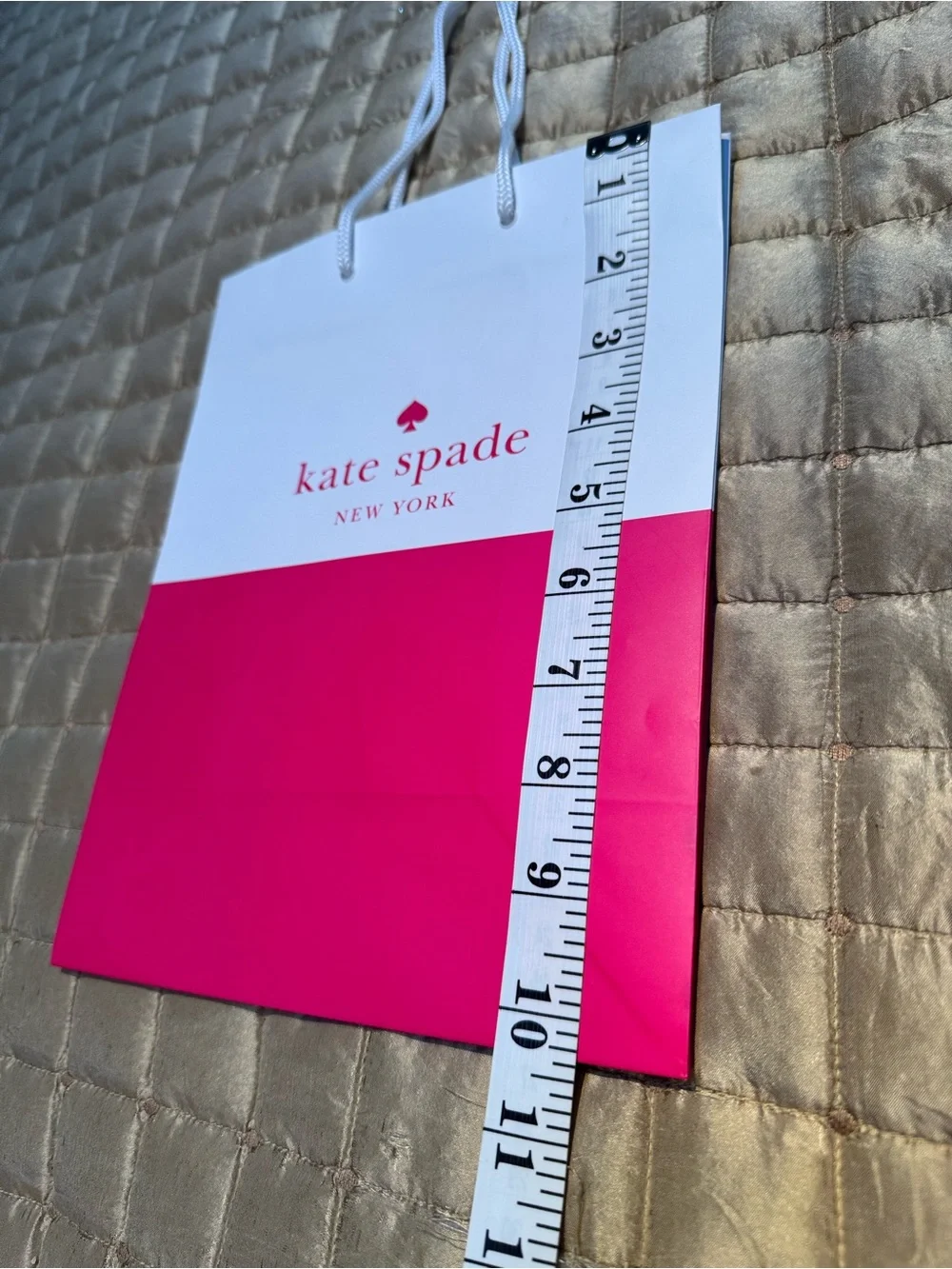 Kate Spade White and Hot Pink Two-Tone Gift Bag